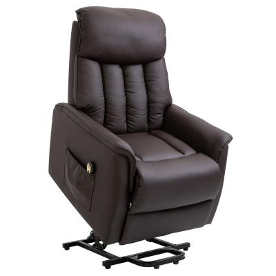 Fotel rozkładany z funkcją wstawania Fotel TV rozkładany PU Brązowy 80x94x104 cm HOMCOM®