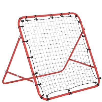 HOMCOM Rebounder do piłki nożnej Bramka odbijająca Rama z siatką, metalowa rura + tkanina PE, 96 x 80 x 96 cm, czerwony