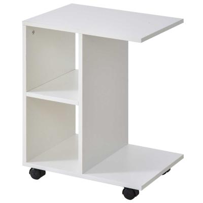 Stolik w kształcie litery C Stolik kawowy Stolik do kanapy Stolik z podstawą biały 45x35x58 cm