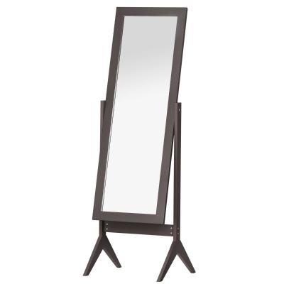 Homcom® Lustro Stojące Duże do Makijażu Podwyższone Nóżki Łatwe Czyszczenie MDF Kawowy 47 X 46 X 148 cm