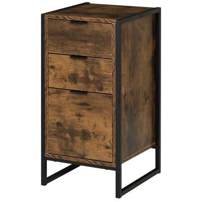 Komoda z 3 szufladami w stylu industrialnym szafka nocna szafka biurowa metal