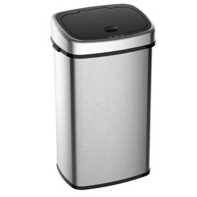 HOMCOM® KOSZ NA ŚMIECI AUTOMATYCZNY CZUJNIK PODCZERWIENI 48L srebrny połysk