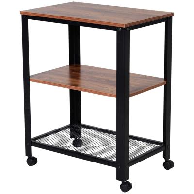 HOMCOM® Wózek kuchenny 3-poziomowy wózek do serwowania z 4 kółkami płyta wiórowa 60 x 40 x 76,5 cm