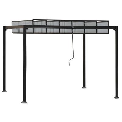 Pawilon ogrodowy altana do grillowania regulowany dach 3,48 x 3 m odporny na warunki atmosferyczne aluminium płyta PC