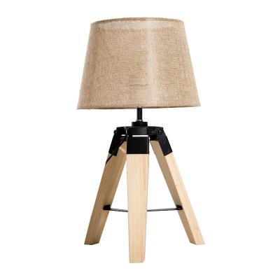 HOMCOM LAMPKA NOCNA BIURKOWA STOŁOWA E27 LEN SOSNA beż