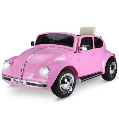 Samochód dziecięcy Volkswagen Beetle samochód elektryczny dla dzieci z muzyką MP3 światłami