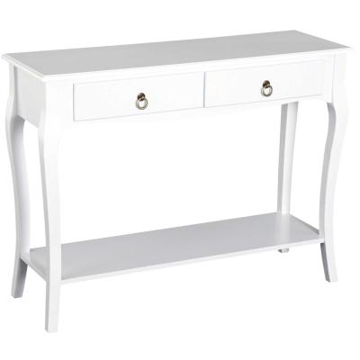 HOMCOM® STOLIK KONSOLA SIDEBOARD Z 2 SZUFLADAMI biały