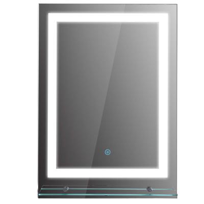 kleankin LUSTRO ŁAZIENKOWE Z OŚWIETLENIEM LED 38W 70x50cm SZKLANA PÓŁKA