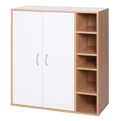 HOMCOM® SZAFKA WIELOFUNKCYJNA STOJĄCA DEKORACYJNA REGAŁ NA KSIĄŻKI drewno naturalny 80 x 32 x 90,5 cm