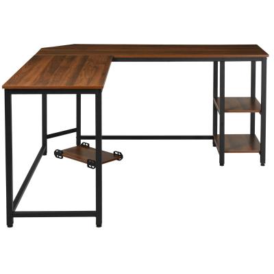 Biurko komputerowe L-kształtne biurko narożne MDF+stal 150x150x76cm HOMCOM®