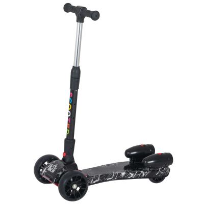 HOMCOM Kids Tri-Wheel Plastic E-Scooter w/ Engine-Look Water Spray Black