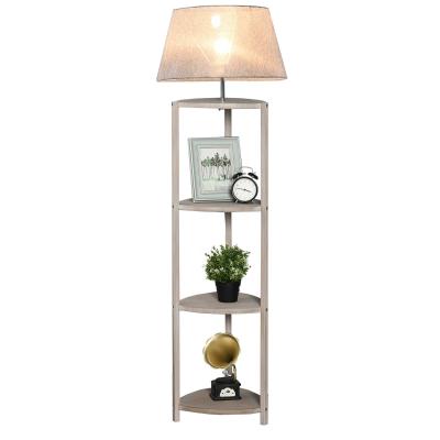 HOMCOM® LAMPA STOJĄCA LAMPA PODŁOGOWA KLOSZ 40 W styl skandynawski drewno