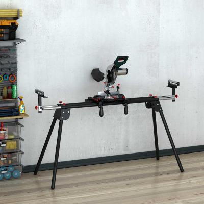 DURHAND Soporte para Sierra Ingletadora Plegable Portátil con Altura Ajustable y Extensible Fácil de Transportar y Almacenar 213x64x102 cm Negro