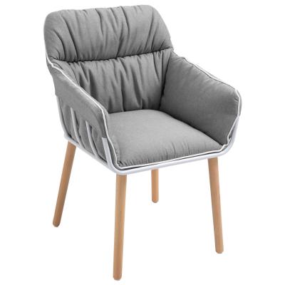 HOMCOM Modern Leisure Armrest Chair with Wooden Legs Foam Padding for Home Office