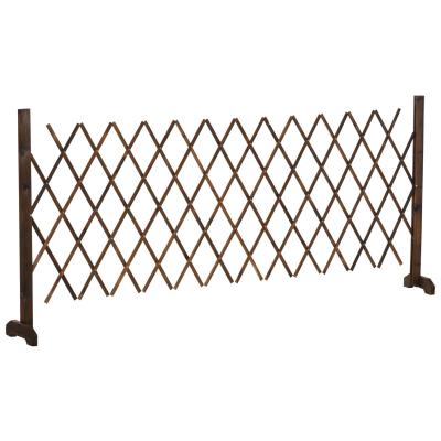 Płotek harmonijkowy barierka rozsuwana 37–225 cm drewno opalane