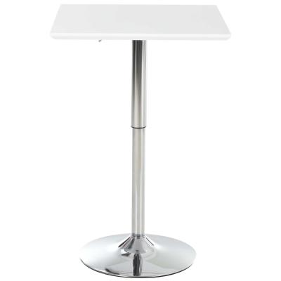 HOMCOM Versatile Bar Table Pub Table Height Adjusted Rectangular Desk Steel Base Durable White