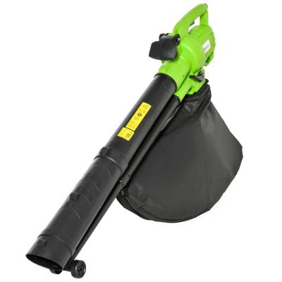 Outsunny 3 In 1 Electric Vacuum Blower Shredder w/ Wheels and 45L Leaf Collection Bag