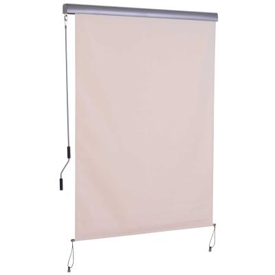 Markiza pionowa, aluminiowa markiza balkonowa z korbką ręczną, kremowa, 140 x 250 cm