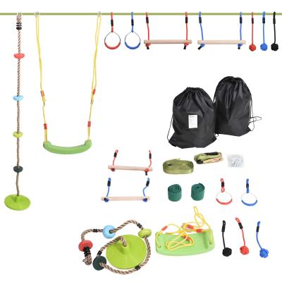 Ninja Slackline Zestaw wiszących przeszkód dla dzieci Huśtawka Poliester Drewno