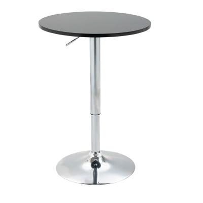 HOMCOM Round Height Adjustable Bar Table Counter Pub Desk with Metal Base Black