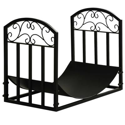Stojak na drewno kominkowe obciążenie 60 kg półka na drewno opałowe metal czarny