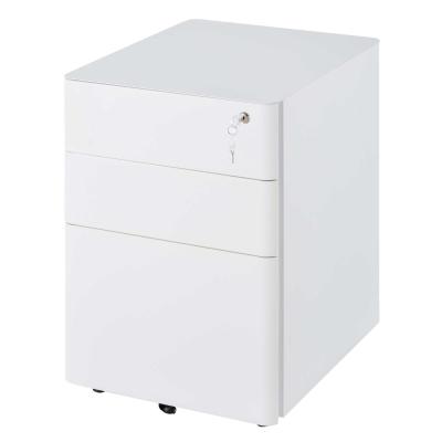 Vinsetto Metal 3-Drawer Filing Cabinet w/ Lock White