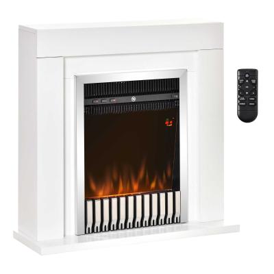 HOMCOM Chimenea Eléctrica 1000/2000W con Llama Mando a Distancia Temporizador 20-25 m²