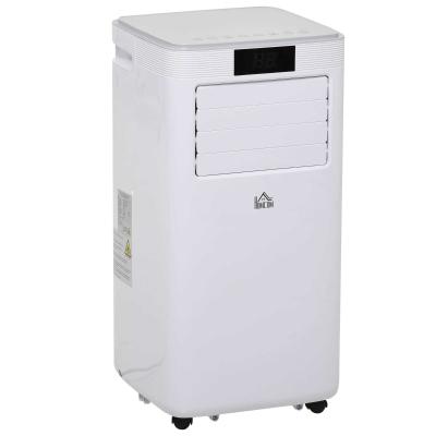 HOMCOM Aire Acondicionado Portátil 8000Btu 4 en 1 Refrigerador Ventilador Deshumidificador 2 Velocidades con Pantalla LED Control Remoto Temporizador Silencioso 900W 38x35x70,5 cm Blanco