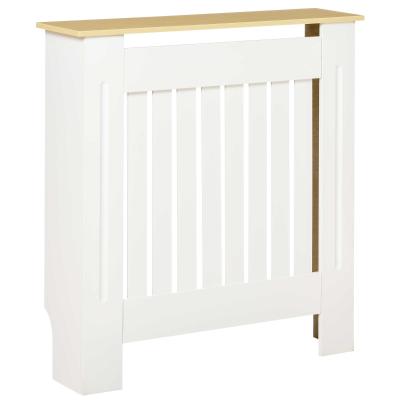 HOMCOM Heizkörperverkleidung Heizkörperabdeckung Heizkörper Radiator Cover Abdeckung Abnehmbar MDF Weiß+Eiche 78 x 19 x 83 cm