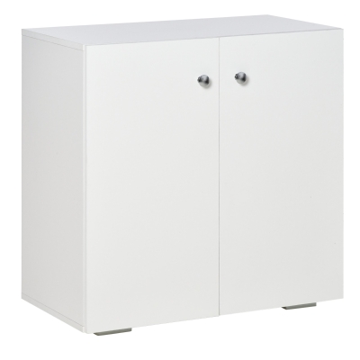 HOMCOM opbergkast multifunctionele kast kledingkast linnenkast ladekast met vakken deuren spaanplaat wit 70 x 39 x 70 cm