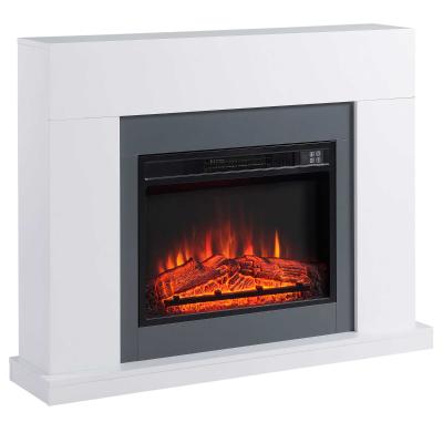 Kominek elektryczny LED kominek podłogowy z efektem płomienia 1800/2000 W kolor biały