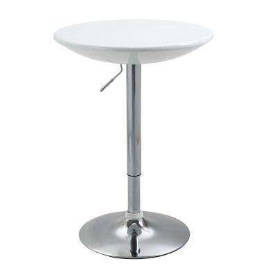HOMCOM Mesa de Bar Regulable en Altura Giratoria con Base Redonda 61x61x76-97 cm Blanco
