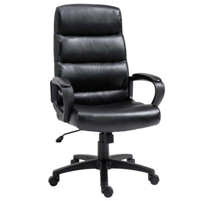 Vinsetto Silla de Oficina Giratoria con Altura Ajustable Piel Sintética 66x66x114cm Negro