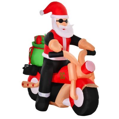 Nadmuchiwany Święty Mikołaj na motocyklu 150 cm Santa Claus prezent LED