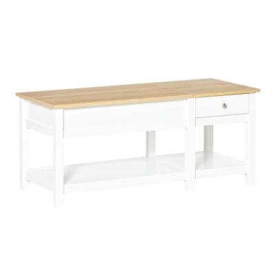 Stolik kawowy stolik z szufladami ładny design MDF kolor biały + dąb
