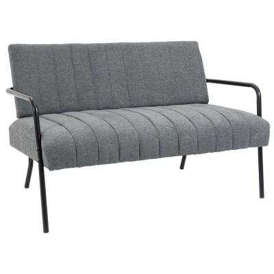 Sofa materiałowa sofa tapicerowana sofa 2-osobowa mebel do siedzenia pianka kolor szary + czarny