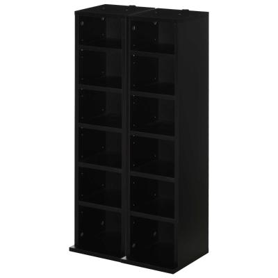 HOMCOM Particle Board Twin-Set CD Tower Racks Back