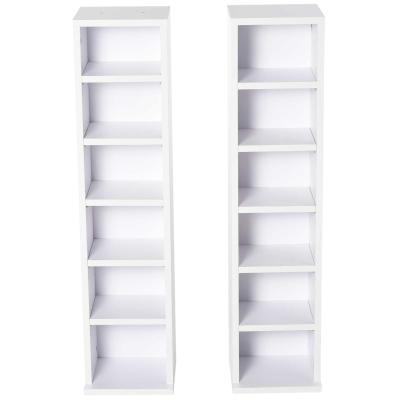 HOMCOM Particle Board Twin-Set CD Tower Racks Back
