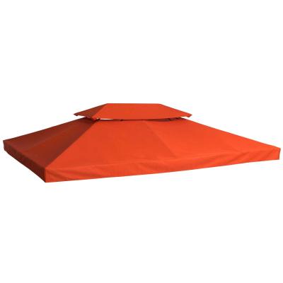 Outsunny 3 x 4m Replacement Gazebo 2-Tier Canopy Roof TopTent Cover Spare Part Garden Shelter Spare Part Rusty red