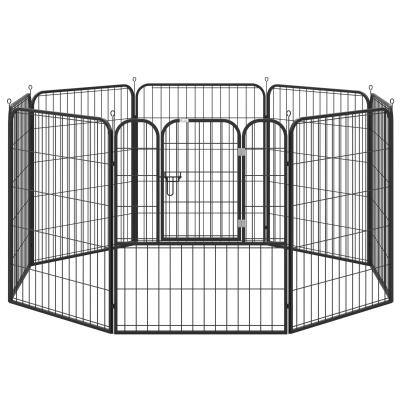 PawHut Heavy Duty 8 Panel Dog Play Pen Pet Playpen for Puppy Rabbit Enclosure Foldable Indoor Outdoor 80 x 100 cm