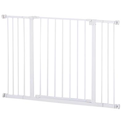 PawHut Dog Gate Pet Safety Gate Stair Barrier Auto Close Door Adjustable 72 - 107 cm, White