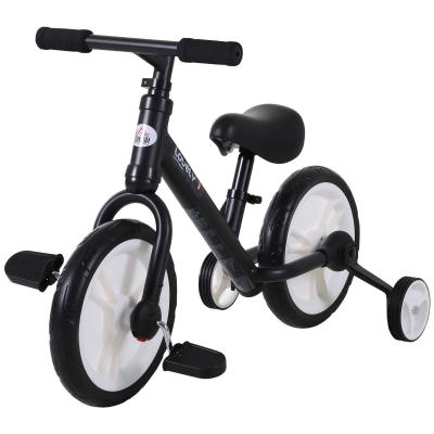 HOMCOM 11 Inch Kids Balance Bike Training Pedal Bicycle W/ Removable Stabilizers EVA Tyres Adjustable Seat Height 2 to 5 Years Black