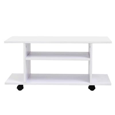 Homcom Modern TV Cabinet Stand Storage Shelves Table Mobile Bedroom Furniture Bookshelf Bookcase White New