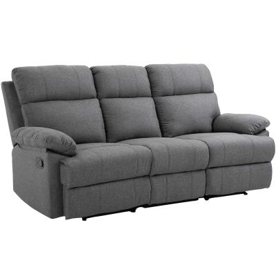 HOMCOM reclining seat sofa chair push back easy to recline theater chair luxurious padding overstuffed arm back three seat