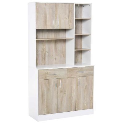 HOMCOM 180 cm Kitchen Pantry Buffet Server with Hutch Multi Storage Cupboard Cabinet Sideboard, Bookcase with Drawers for Living Room
