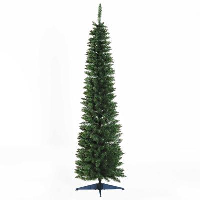 HOMCOM 1.8m 6ft Artificial Pine Pencil Slim Tall Christmas Tree with 390 Branch Tips Xmas Holiday Décor with Stand