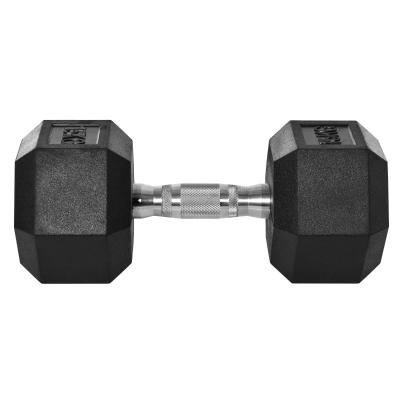 HOMCOM 15KG Single Rubber Hex Dumbbell Portable Hand Weights Dumbbell Home Gym Workout Fitness Hand Dumbbell