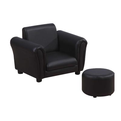 HOMCOM Single Seater Kids Sofa Set Children Couch Seating Game Chair Seat Armchair w/ Free Footstool (Black)