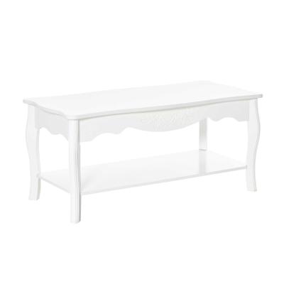 HOMCOM Coffee Tea Table Modern Living Room Wooden Furniture 2 Layer Design w/Storage Shelf