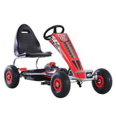 HOMCOM Rubber Wheels Pedal Go Kart Ride on Car Racing Style w/ Adjustable Seat Handbrake Clutch 3-8 Years
